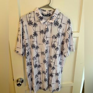 TravisMathew Print Polo - White / Navy (L)